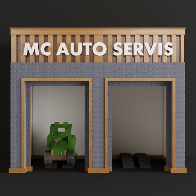 children playhouse mc avto servis for kids 3D-Modell .c4d .max .obj .3ds .fbx .stl .blend 