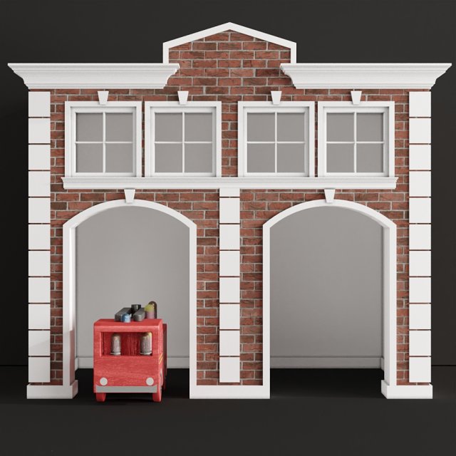 children playhouse fire department for kids 3Dモデル .c4d .max .obj .3ds .fbx .stl .blend 