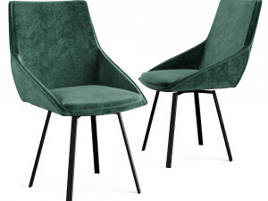 nappa velvet swivel dining chair 3D 模型