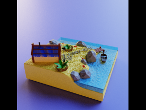 a house on the island 3D Model