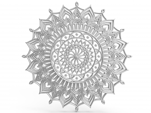 silver coloured mandala 3D Model
