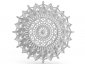 mandala prateada Modelo 3D