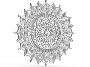 silver coloured mandala 3D 模型