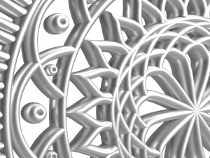 mandala berwarna perak Model 3D