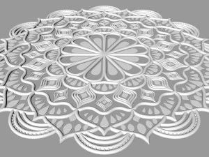 mandala while 3D Model