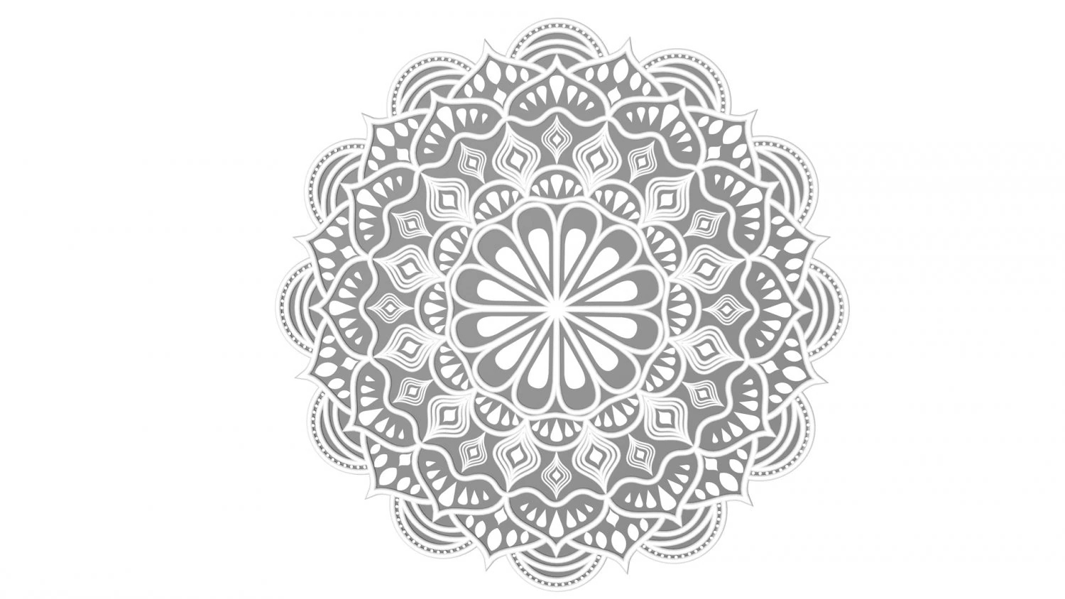 mandala while 3D Model .c4d .max .obj .3ds .fbx .stl .blend 