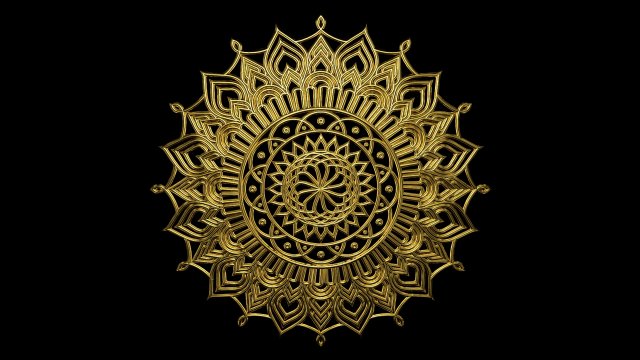 3d gold mandala 3D 模型 .c4d .max .obj .3ds .fbx .stl .blend 