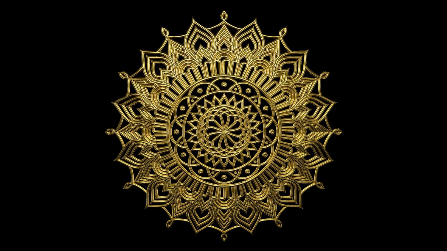 3d gold mandala 3D Model .c4d .max .obj .3ds .fbx .stl .blend
