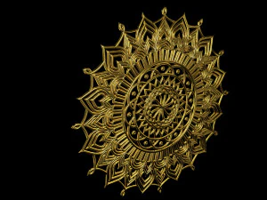 3d gold mandala 3D Model
