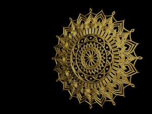 3d gold mandala 3D 模型