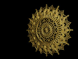 3d gold mandala 3D Model