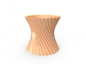 3d orange coloured vase 3D Model