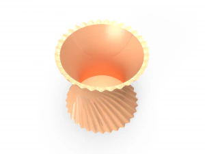 3d orange coloured vase 3D Model