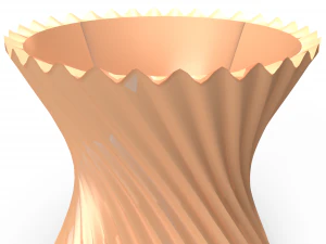 3d orange coloured vase 3D Model