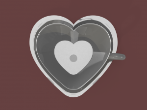 3d heart shaped coffee cup Modèle 3D