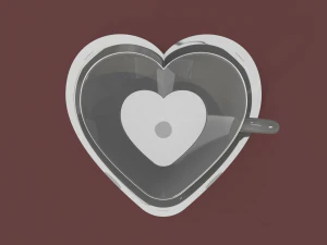 3d heart shaped coffee cup 3D Model