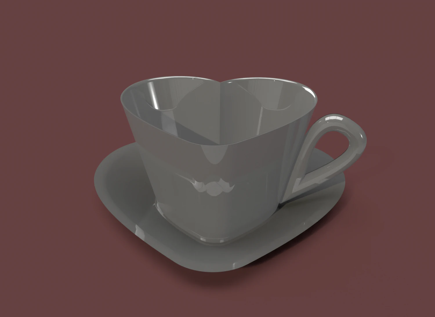 3d heart shaped coffee cup 3D Model .c4d .max .obj .3ds .fbx .stl .blend 