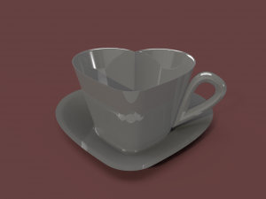 3d heart shaped coffee cup 3Dモデル