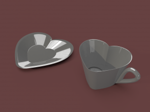 3d heart shaped coffee cup Modèle 3D