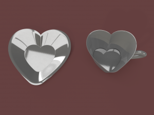 3d heart shaped coffee cup Modèle 3D