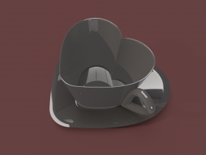 3d heart shaped coffee cup Modèle 3D