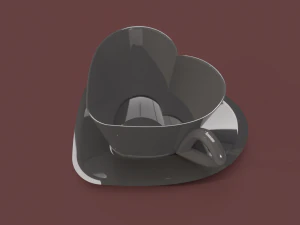 3d heart shaped coffee cup 3D Model