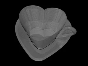 3d heart shaped coffee cup 3D Model