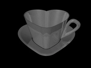 3d heart shaped coffee cup 3D Model