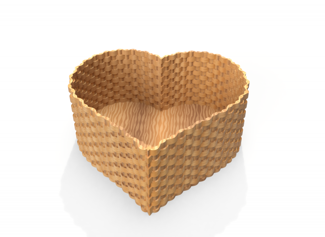 heart shaped basket 3D 模型 .c4d .max .obj .3ds .fbx .stl .blend 