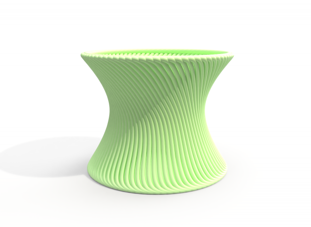Green coloured wavy outer pot 3D-Druckmodell .c4d .max .obj .3ds .fbx .stl .blend 