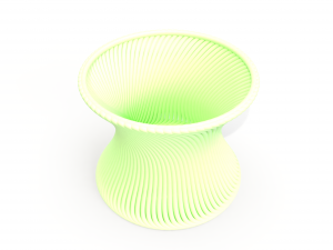Green coloured wavy outer pot 3D-Druckmodell