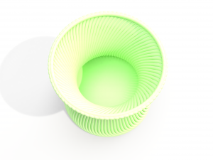 Green coloured wavy outer pot 3D-Druckmodell