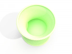 Green coloured wavy outer pot 3D Print Model