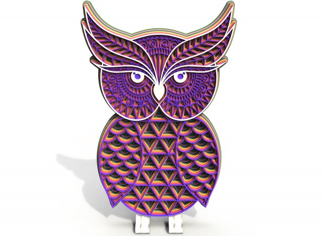 horned owl Modello di stampa 3D .c4d .max .obj .3ds .fbx .stl .blend 