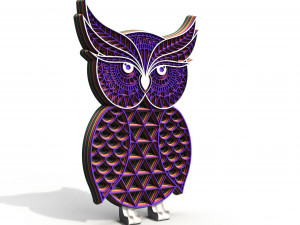 horned owl Modello di stampa 3D