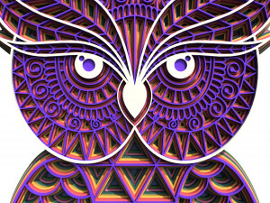 horned owl Modello di stampa 3D