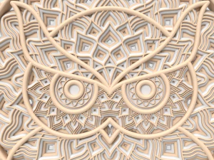 3D Circular Owl Decor model 3D Print Model