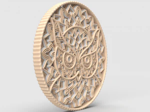 3D Circular Owl Decor model 3D Print Model