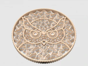 3D Circular Owl Decor model 3D Print Model