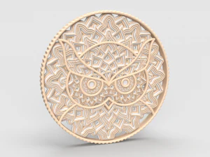 3D Circular Owl Decor model 3D Print Model