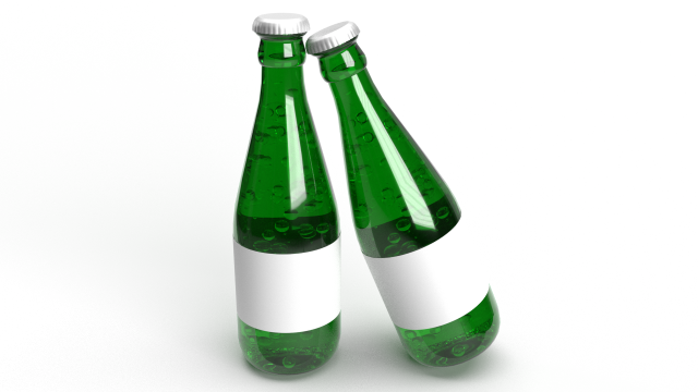 Sparkling water Glass Bottle model 3D Model .c4d .max .obj .3ds .fbx .stl .blend 