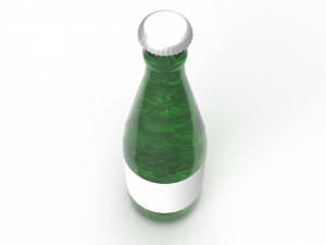 Sparkling water Glass Bottle model 3D Model