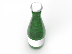 Sparkling water Glass Bottle model 3D Model