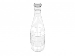 Sparkling water Glass Bottle model 3D Model
