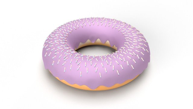 3D Doughnut 3D Model .c4d .max .obj .3ds .fbx .stl .blend 