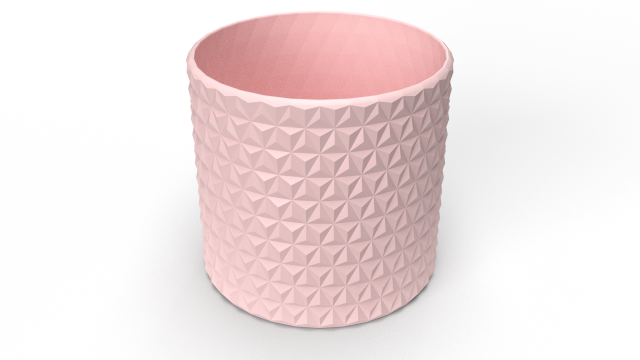 Realistic 3D pink coloured Triangular Vase 3D Модель .c4d .max .obj .3ds .fbx .stl .blend 