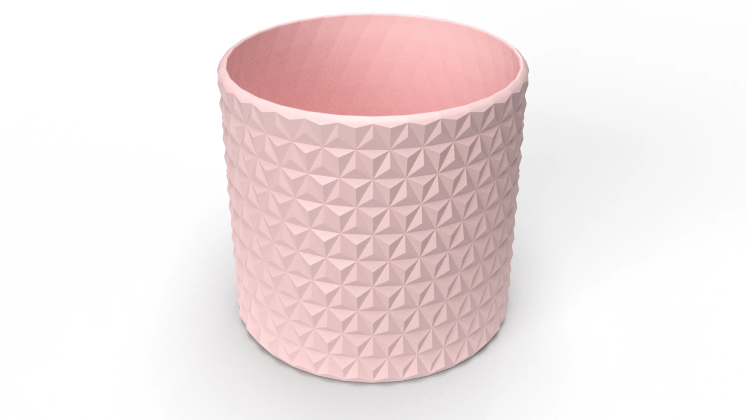 Realistic 3D pink coloured Triangular Vase 3D Model .c4d .max .obj .3ds .fbx .stl .blend 