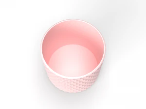Realistic 3D pink coloured Triangular Vase 3D Model