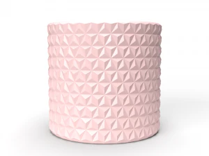 Realistic 3D pink coloured Triangular Vase 3D Model