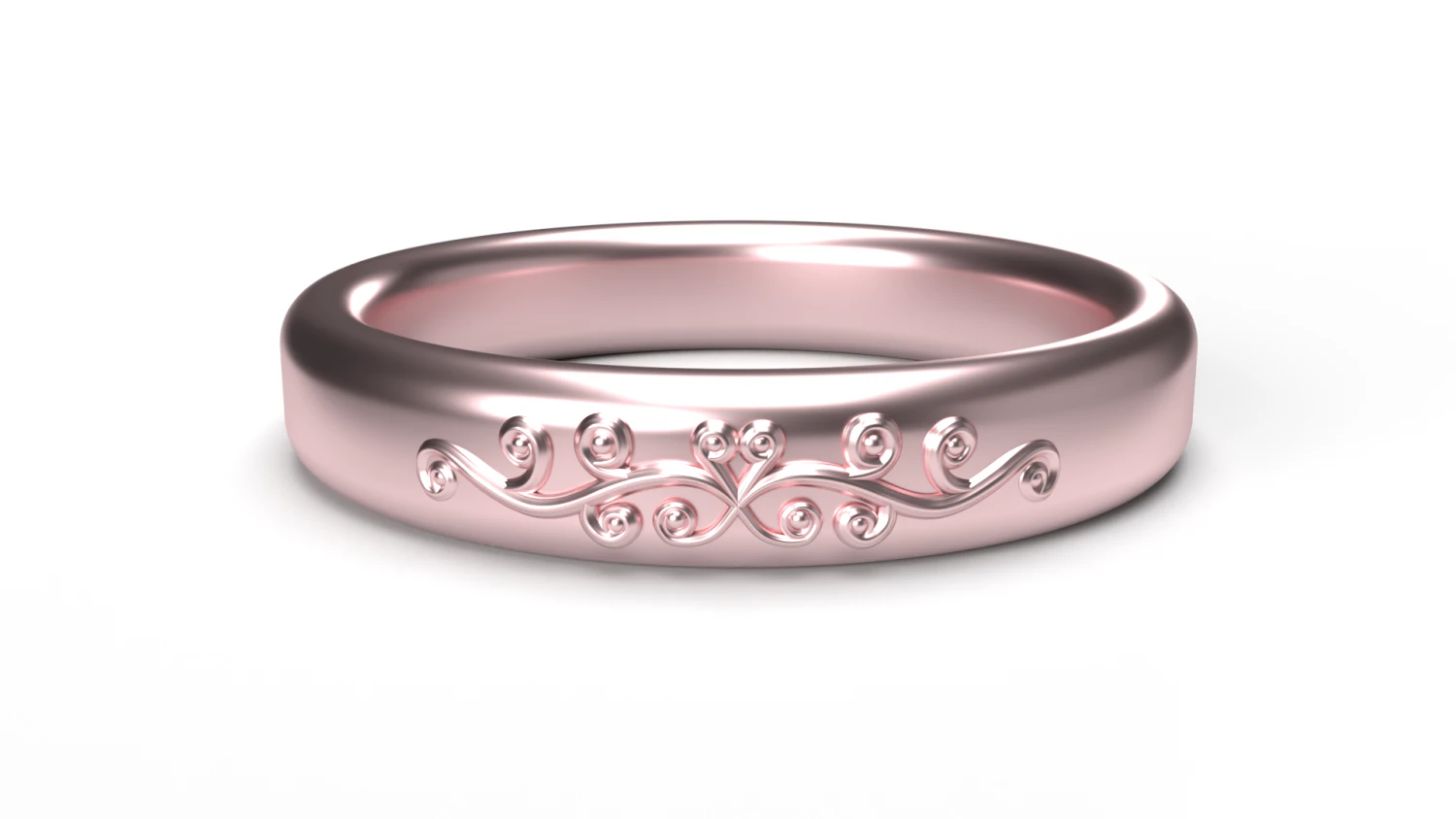 Rose gold ring 3D Model .c4d .max .obj .3ds .fbx .stl .blend 